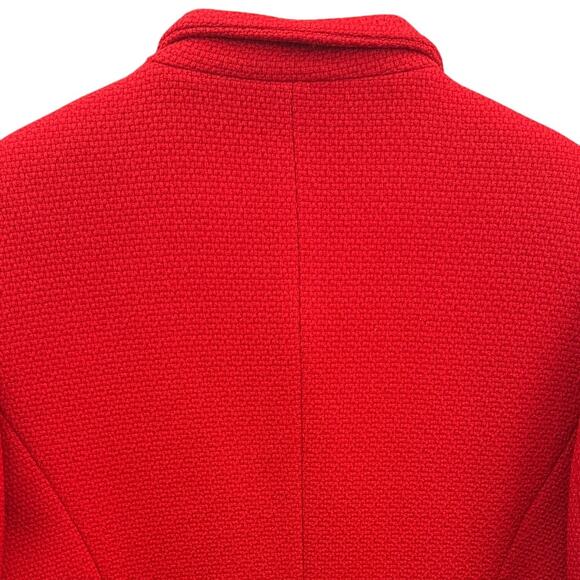 Talbots Wool Tweed Ruby Red Pea Coat Women 14 - Picture 4 of 8